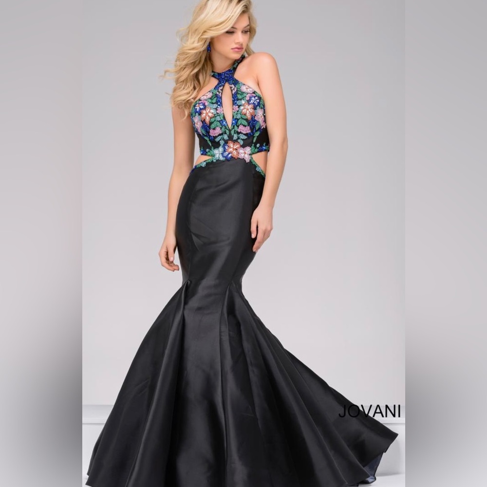 Jovani size 0 black mermaid gown New❤️